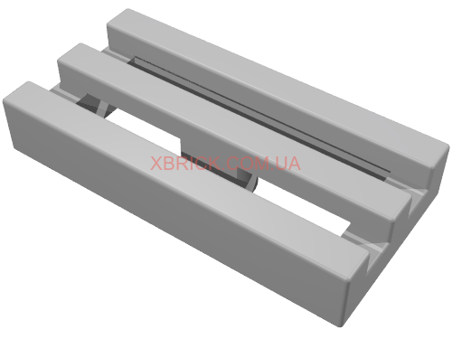 Tile, Modified 1 x 2 Grille with Bottom Groove / Lip 2412b