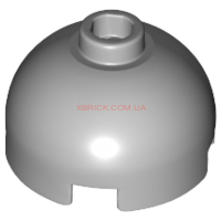 Light Bluish Gray Brick, Round 2 x 2 Dome Top - Hollow Stud with Bottom Axle Holder x Shape + Orientation Item No: 553c  Alternate Item No: 30367c,18841 