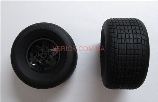 Комплект 2×Wheel 43.2mm D. x 26mm Technic Racing Small, 6 Pin Holes with Black Tire 81.6 x 44 R (56908 / 18450) 56908c03 
