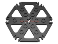 Technic, Plate Rotor 6 Blade with Clip Ends Connected (Water Wheel) 64566