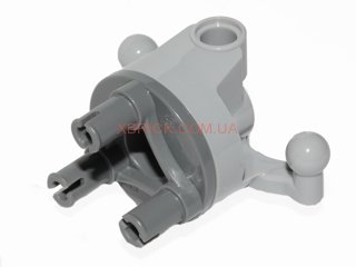 Technic, Steering Axle with 2 Pin Holes and 2 Ball Joint Arms, Complete Assembly with Dark Bluish Gray Wheel Hub 11949c01