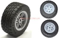 Комплект 2×WHEEL 30.4MM D. X 20MM WITH NO PIN HOLES AND REINFORCED RIM WITH BLACK TIRE 49.5 X 20 (56145 / 15413) 56145c05