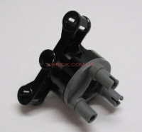Technic, Steering Axle with 2 Pin Holes and 2 Axle Holes, Complete Assembly with Dark Bluish Gray Wheel Hub 23801c01